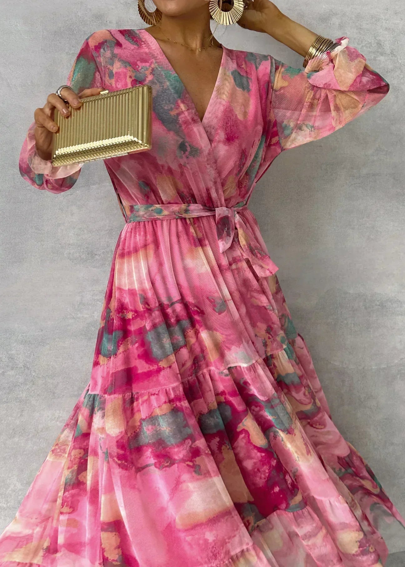 Felicity - Elegant Floral Swing Maxi Dress