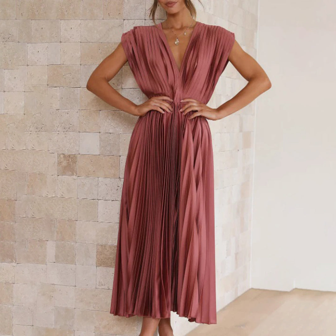 Kinsley - Women's Deep V-neck Patchwork Party Dress