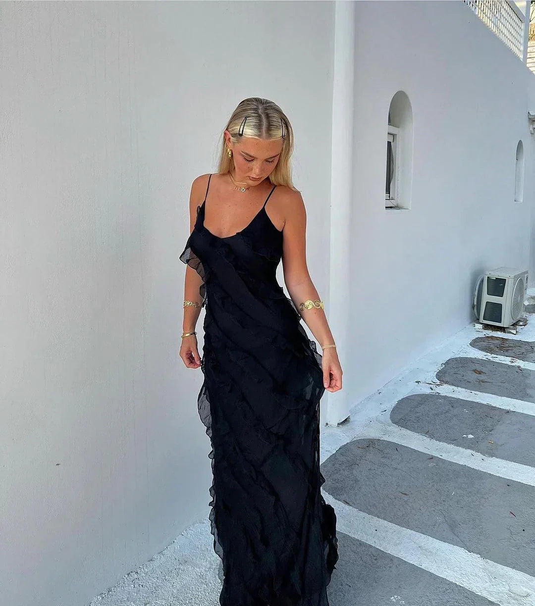 Mia - Elegant Split Hem Floor Length Maxi Dress