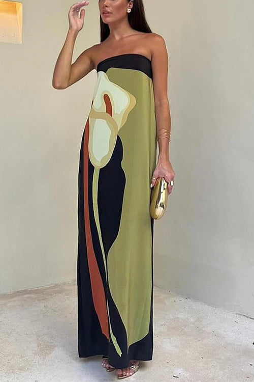 Paige - Women’s Strapless Printed Maxi Dress