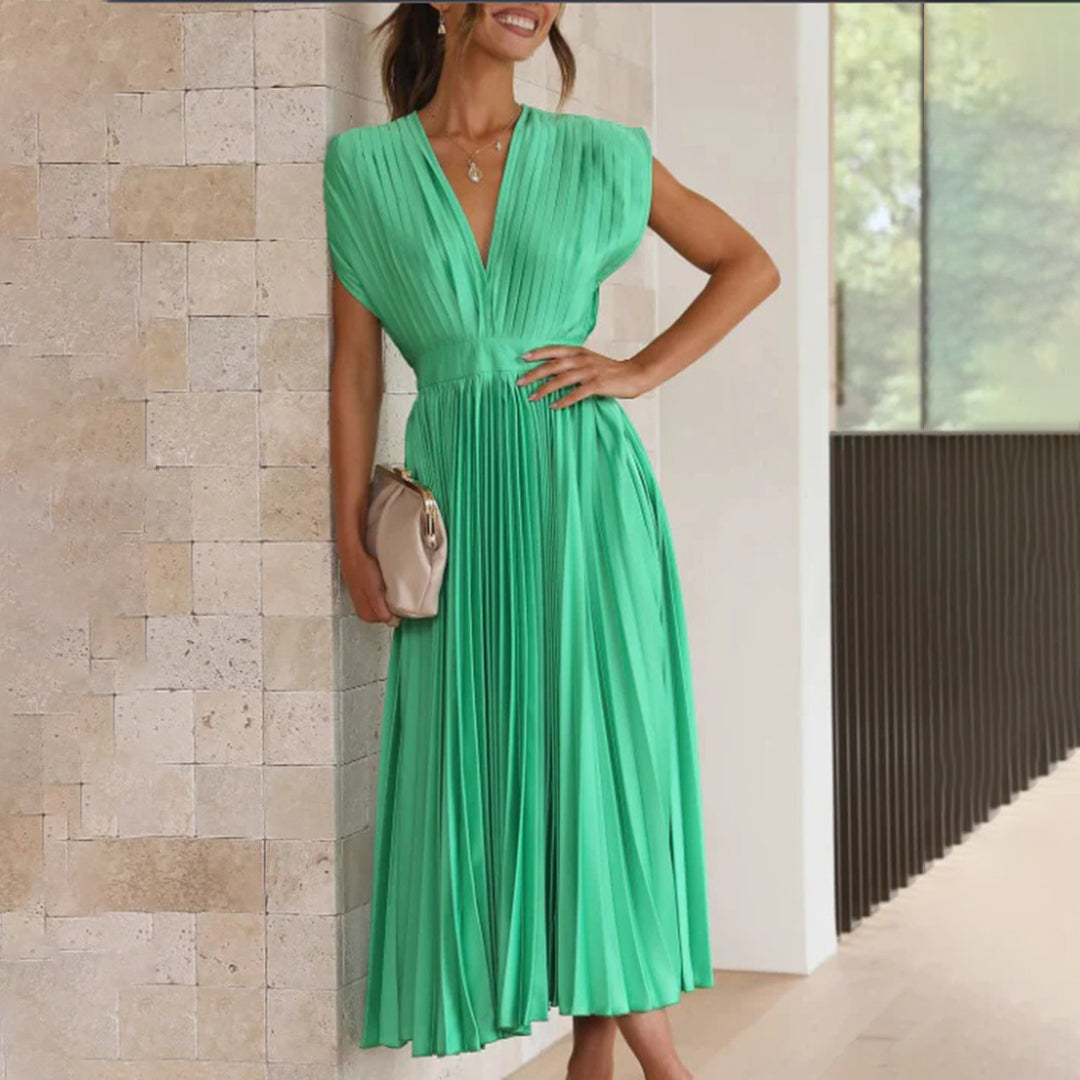 Kinsley - Women's Deep V-neck Patchwork Party Dress