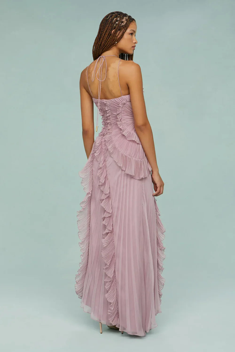 Lavirea – Sculpted pleats – One-shoulder midi dress
