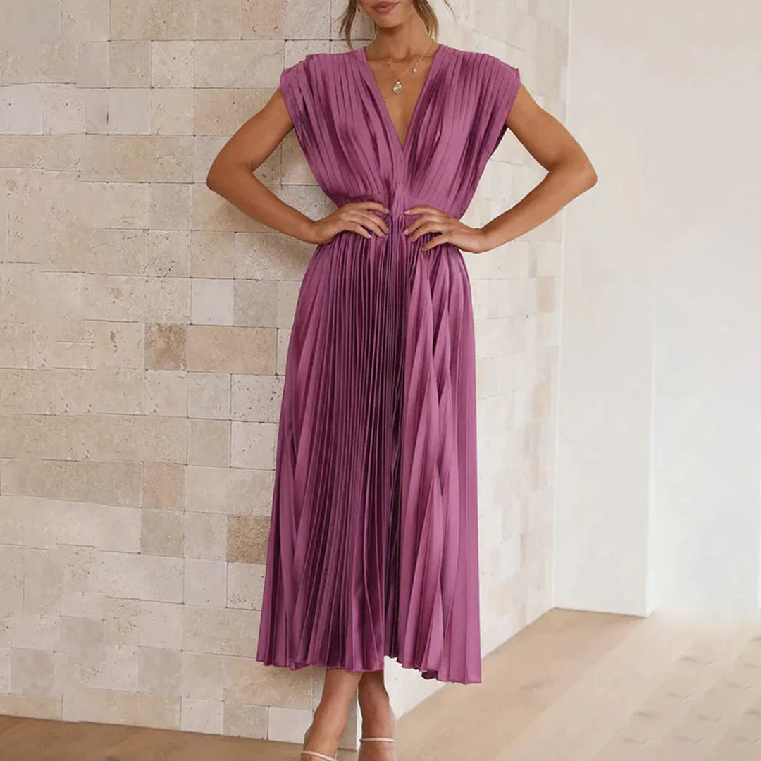 Kinsley - Women's Deep V-neck Patchwork Party Dress