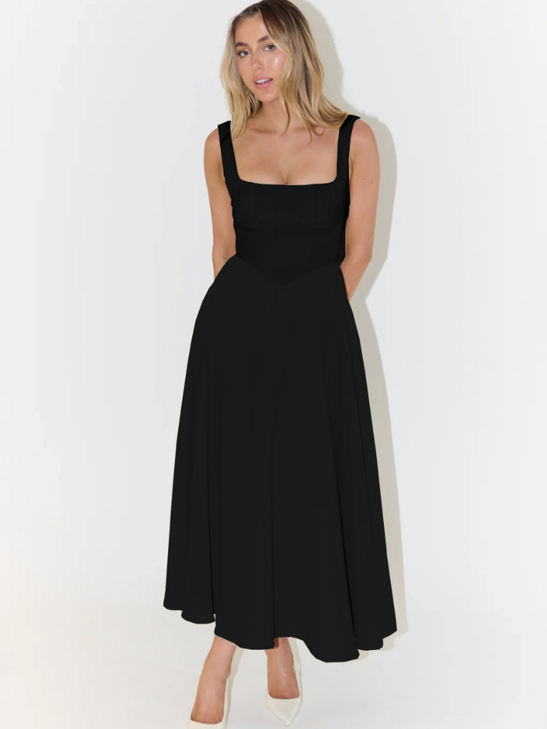 Skye – Sculpted waist – Midi sundress