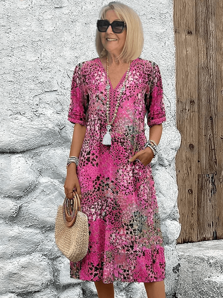Ivrina - Casual Knee-Length Pocket Dress