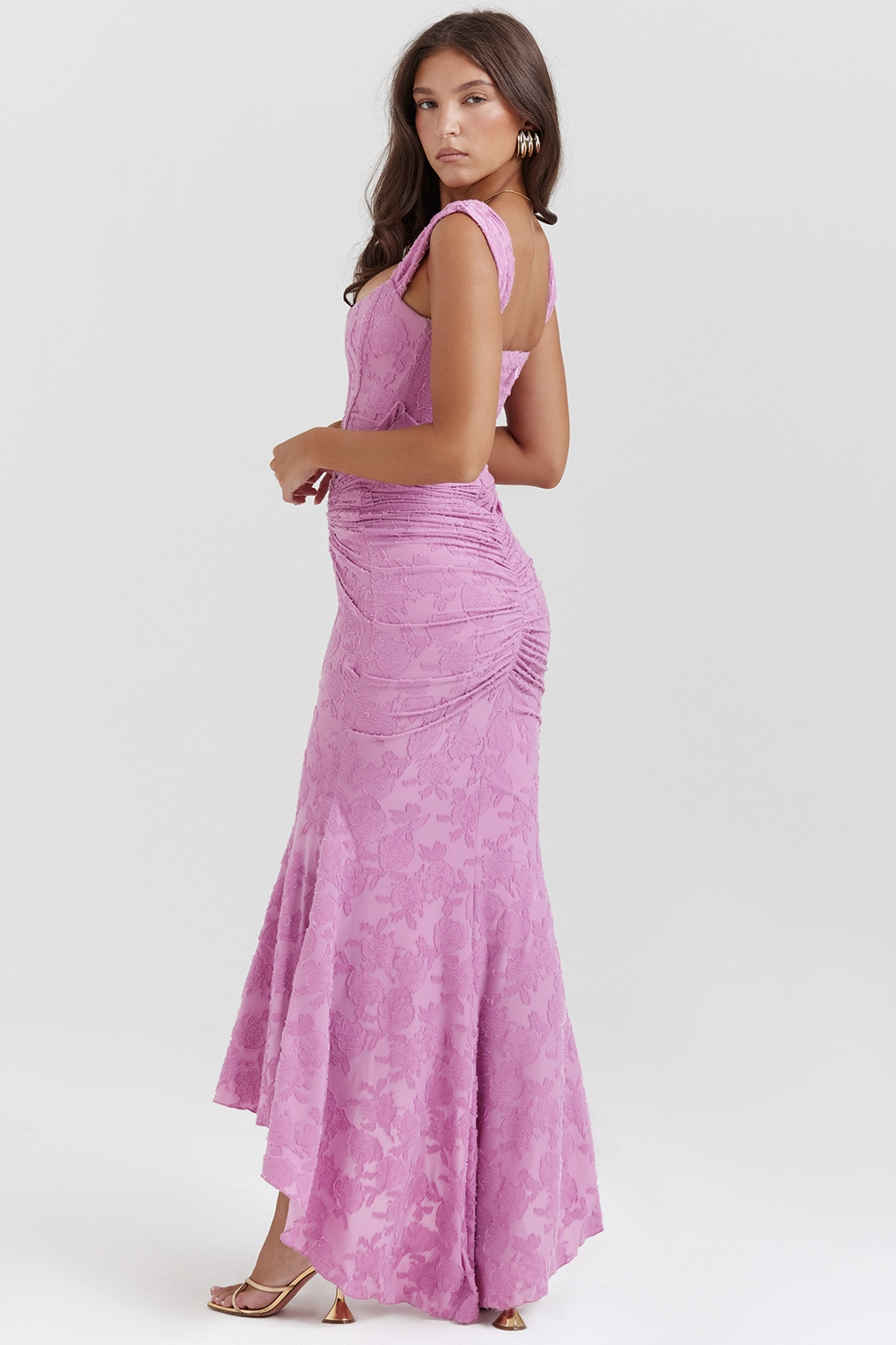 Dove - Elegant Slim Cut Lace Maxi Dress