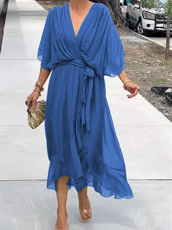 Fenella - Elegant Ruffled Irregular Long Party Dress