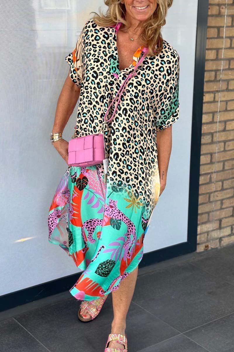 Danika™ | Casual Dress with Leopard Print