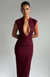 Nellie Midi Dress - Cherry Lacquer