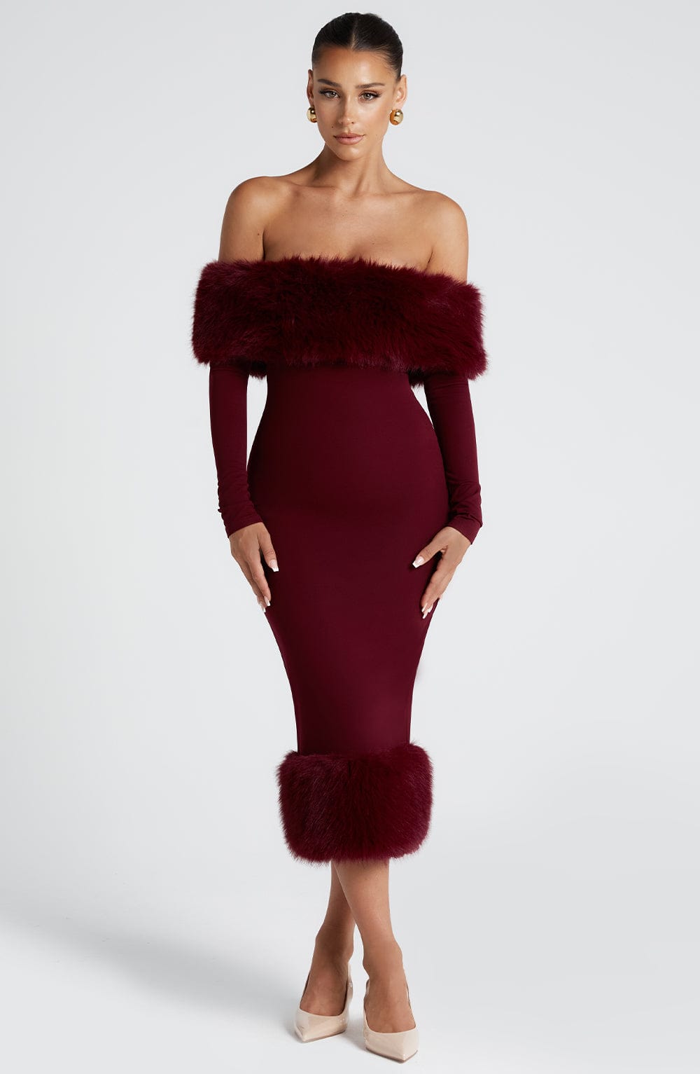 Vittoria Midi Dress - Wine Dress Babyboo Fashion Premium Exclusive Design