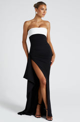 Zafira Maxi Dress - Black/White
