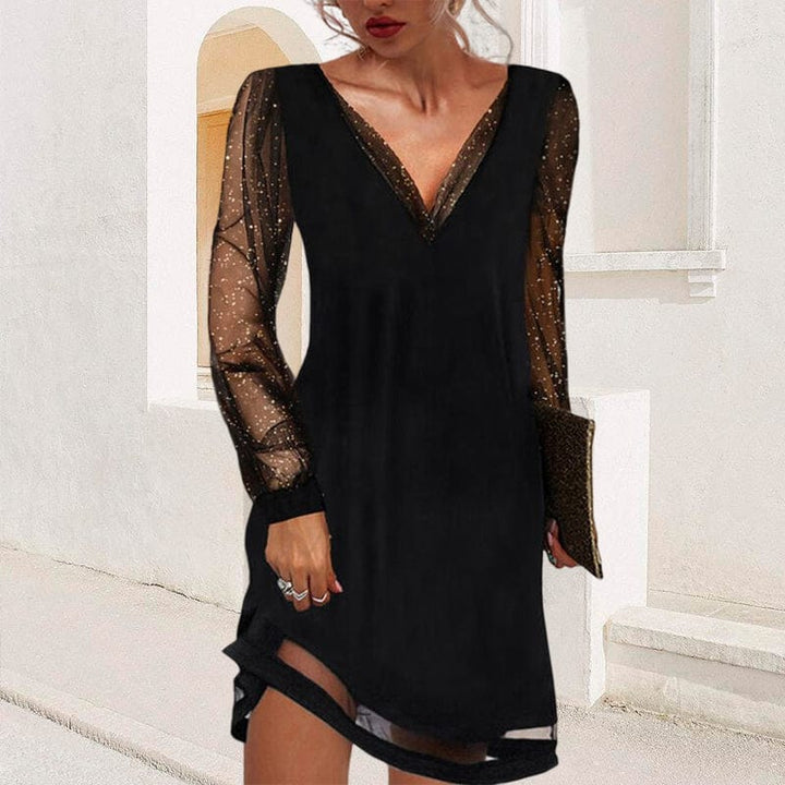 Kipling - Elegant V-Neck Sequins Midi Dress