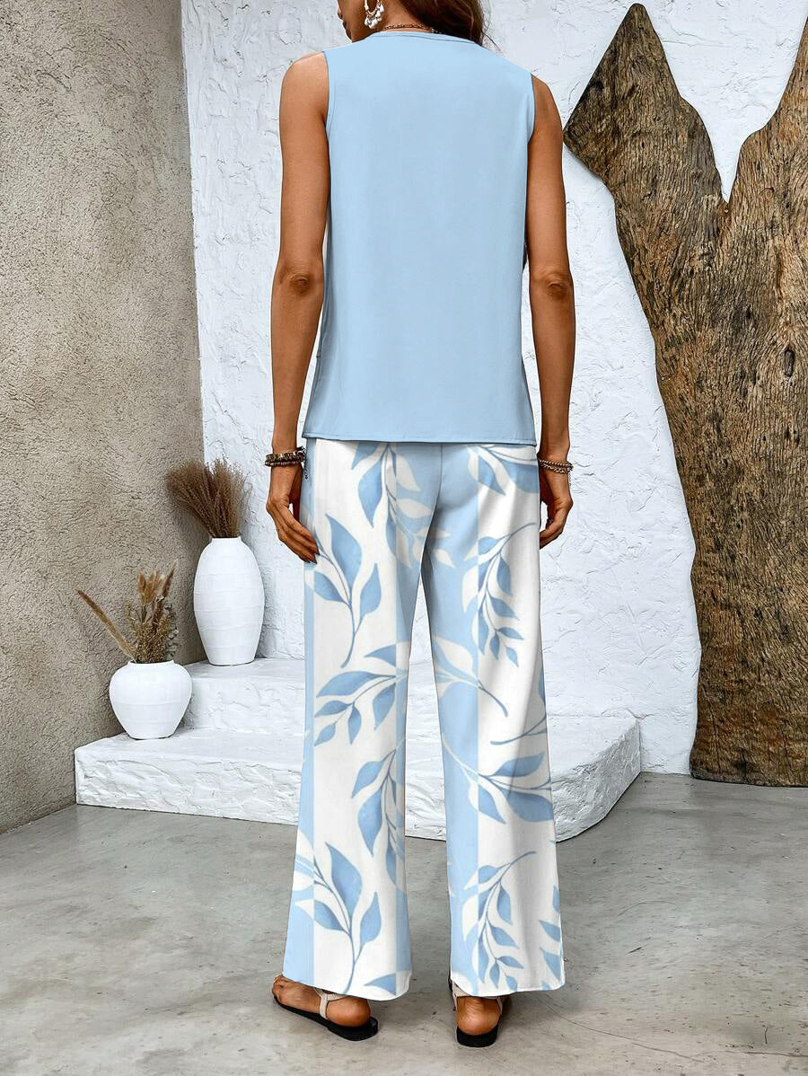 Aisla - Double-Layer Top and Pants Set