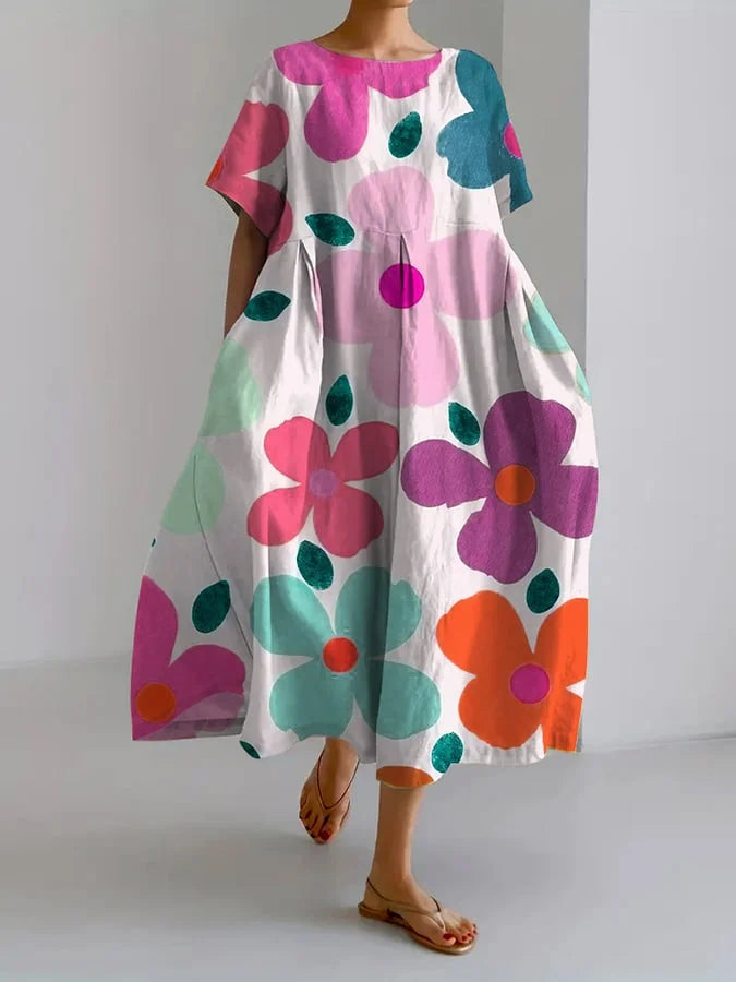 Kiera - Chic Loose Floral Print Dress