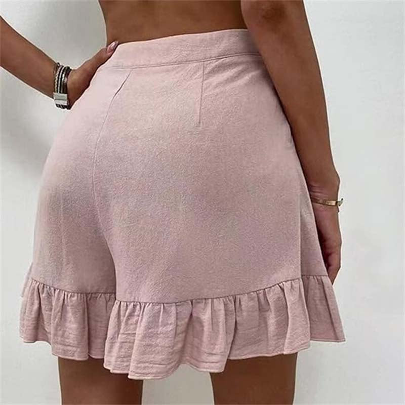 Brietta - High Waisted Ruffle Women’s Shorts