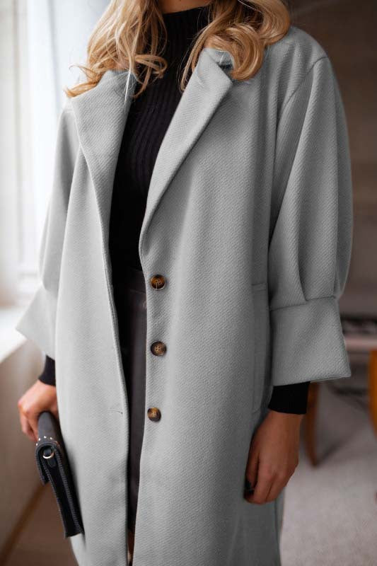 Ladies Fall Winter Long Sleeve Notched Collar