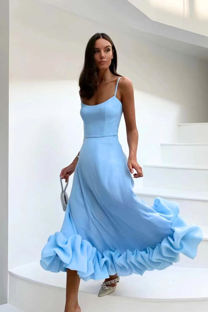Luna - Women's Pleated Camisole Maxi Dress