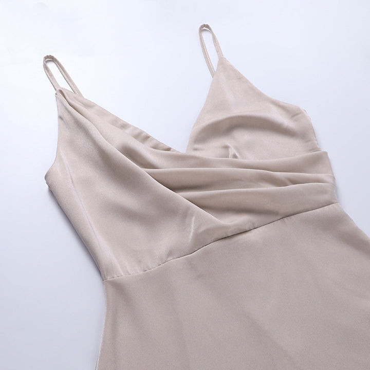 Osla - Stylish Side Slit V-Neck Dress