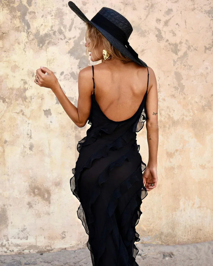 Mia - Elegant Split Hem Floor Length Maxi Dress