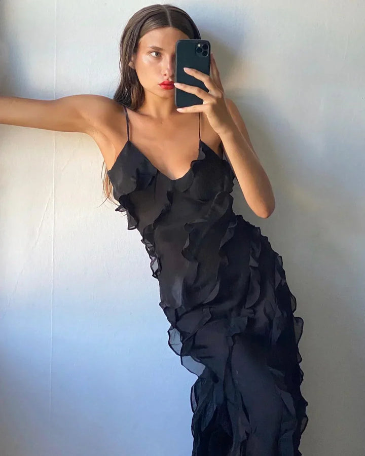 Mia - Elegant Split Hem Floor Length Maxi Dress