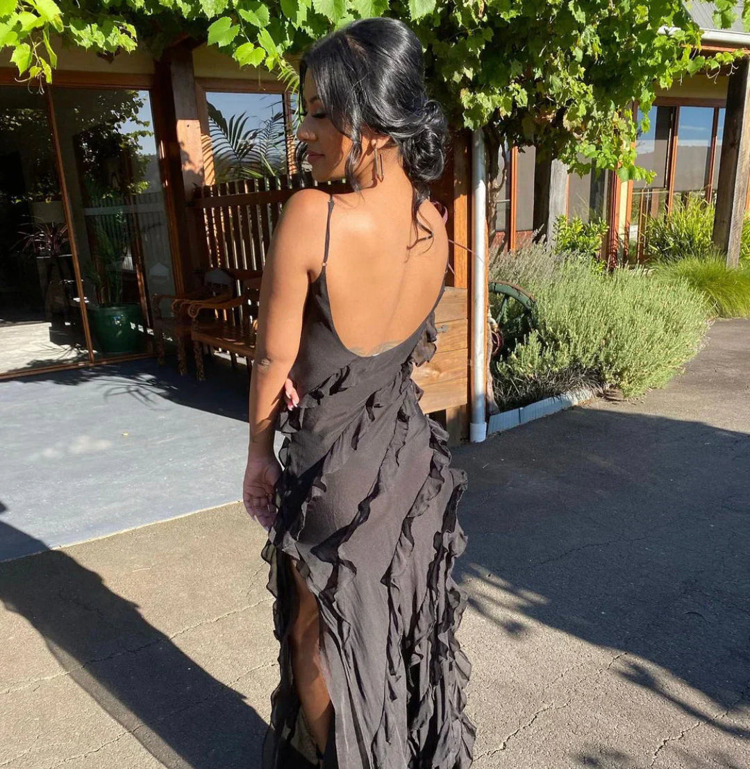 Mia - Elegant Split Hem Floor Length Maxi Dress