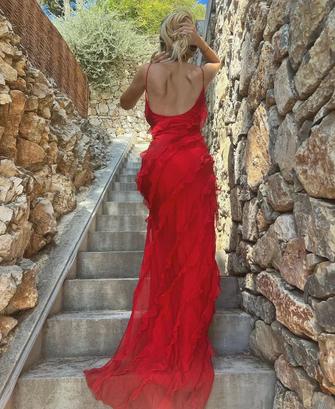Mia - Elegant Split Hem Floor Length Maxi Dress