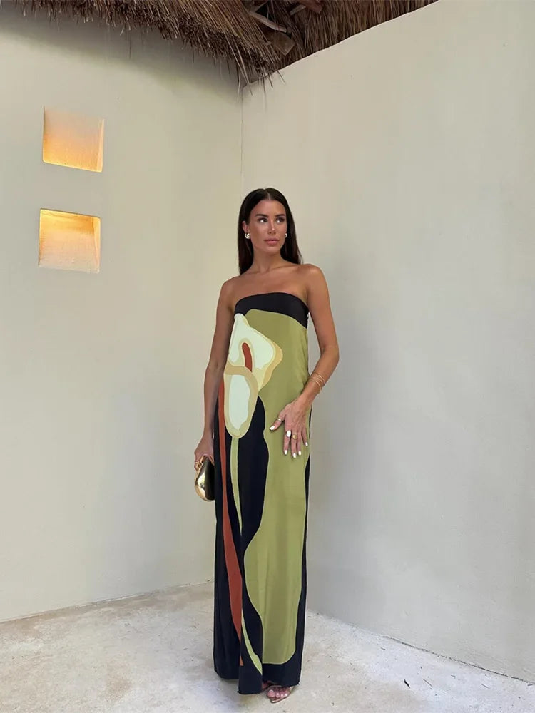 Paige - Women’s Strapless Printed Maxi Dress