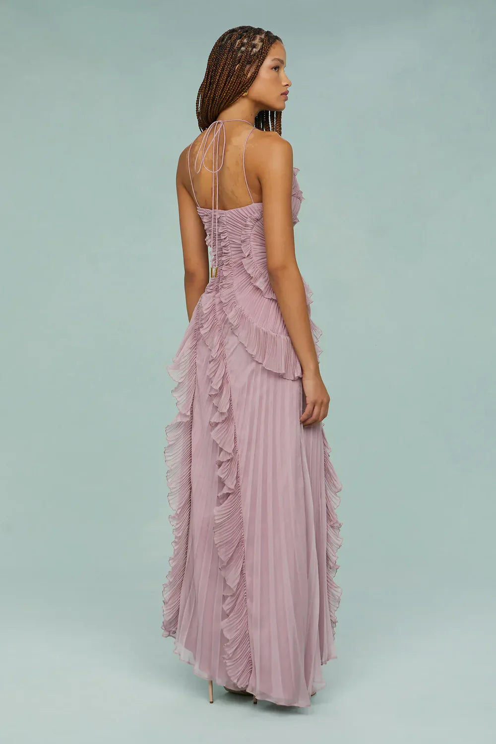 Lavirea – Sculpted pleats – One-shoulder midi dress