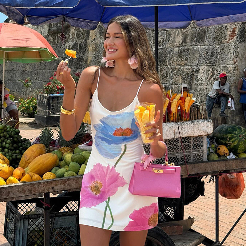 Julia - Casual Slim Fit Floral Mini Dress