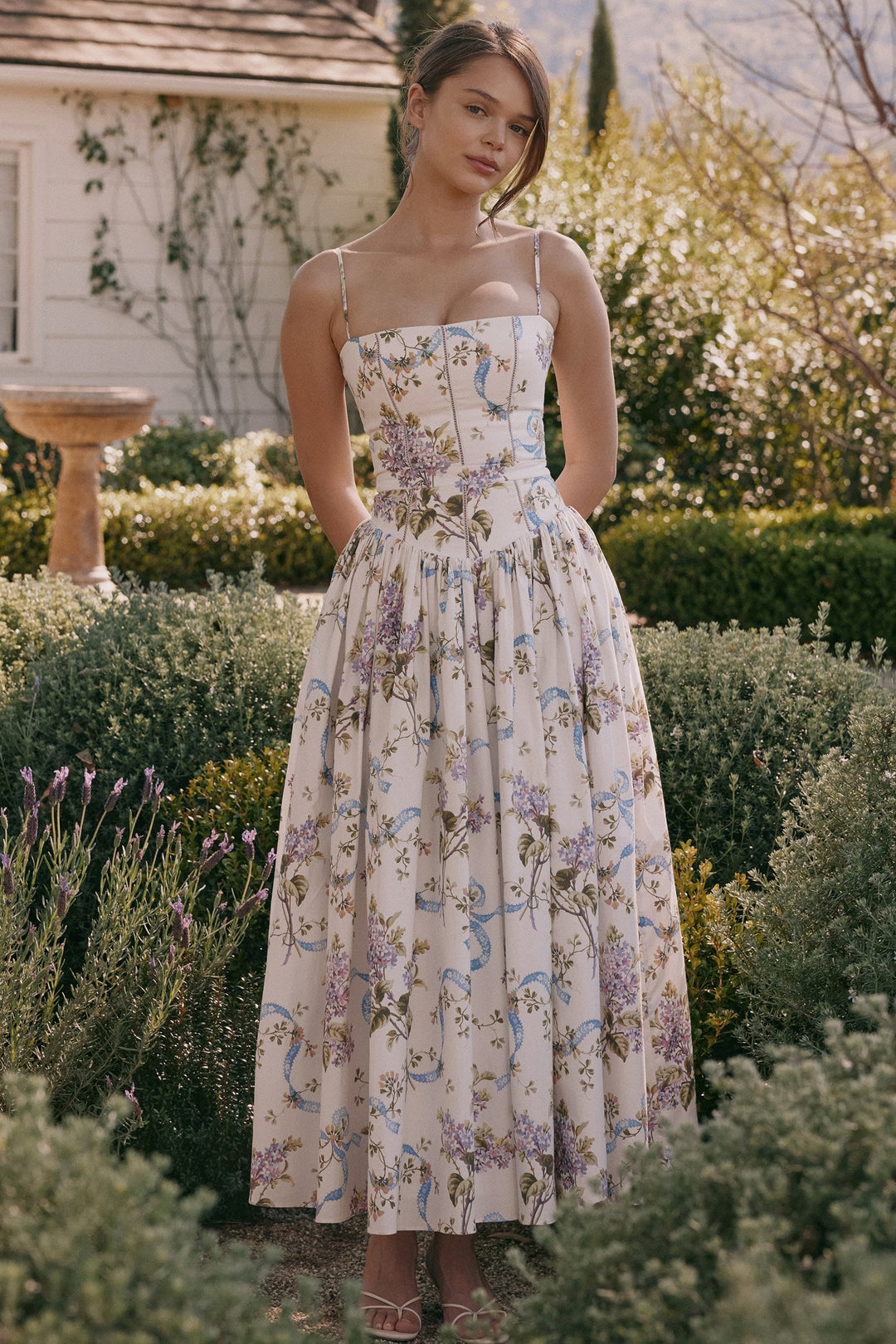 Parven – Corset bodice – Floral midi dress