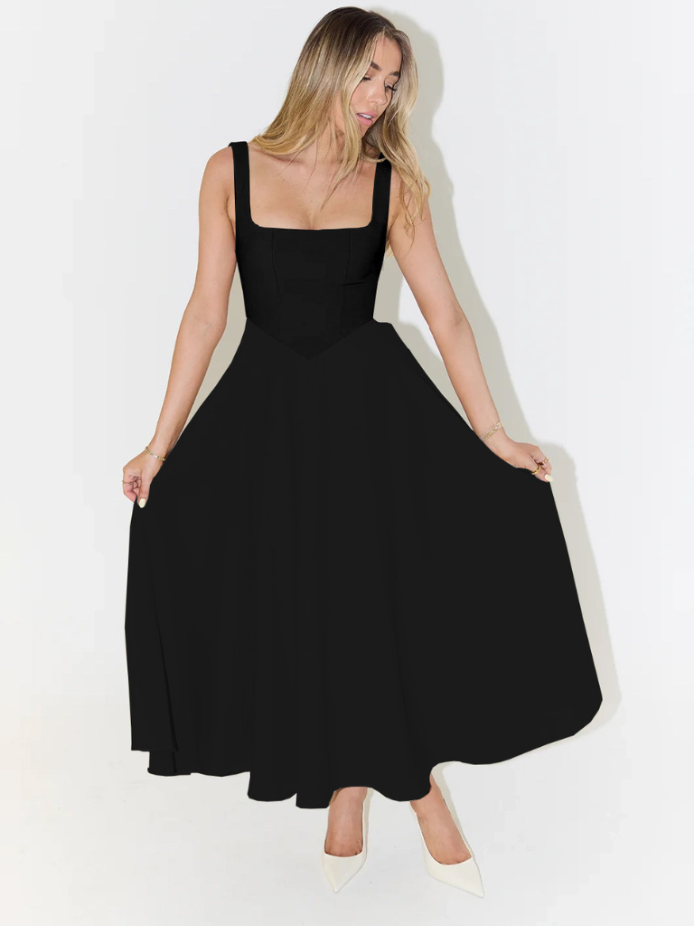 Skye – Sculpted waist – Midi sundress