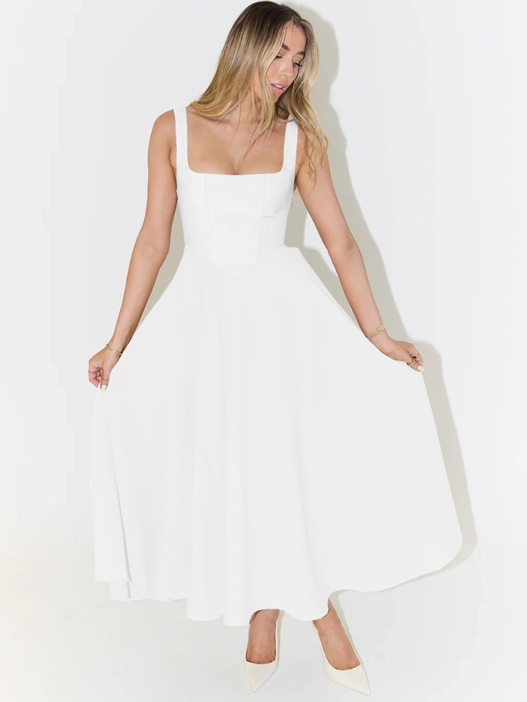 Skye – Sculpted waist – Midi sundress