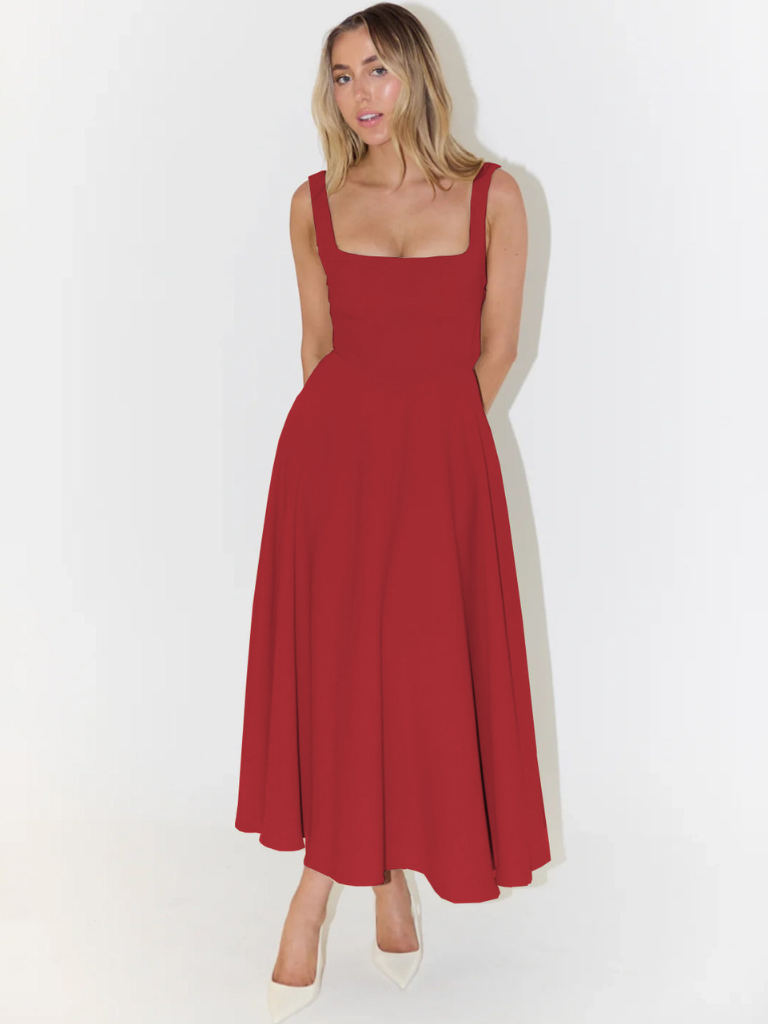 Skye – Sculpted waist – Midi sundress
