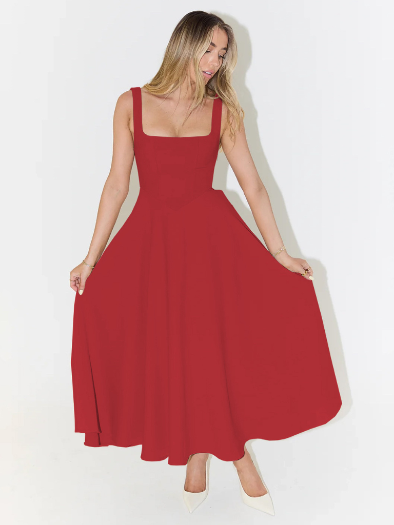 Skye – Sculpted waist – Midi sundress
