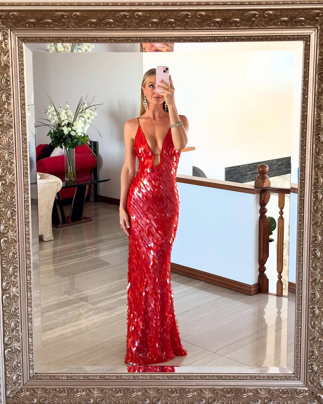 Ivy - Glitter Sequins Spaghetti Straps Evening Dress