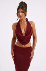 Chrishelle Top - Burgundy Tops XS Babyboo Fashion Premium Exclusive Design