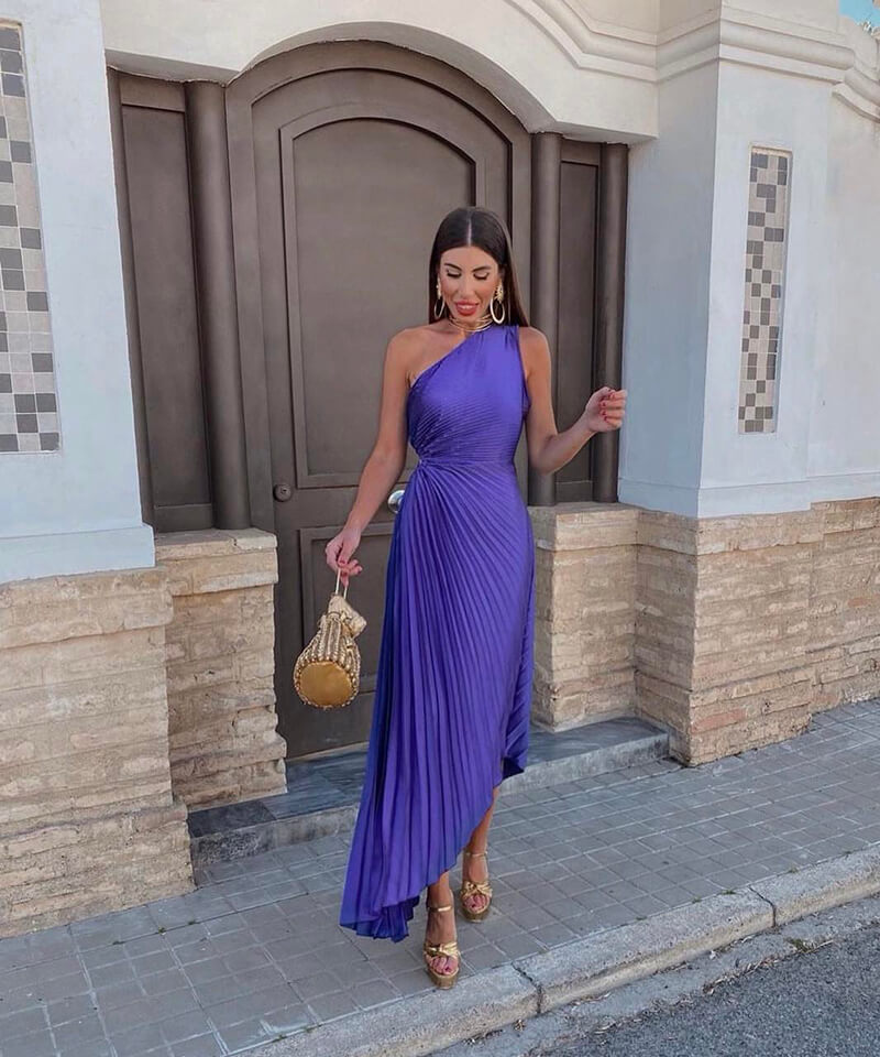 Peyton - Asymmetrical One-Shoulder Midi Dress