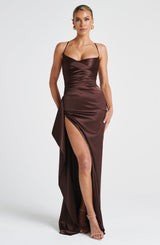 Helen Maxi Dress - Plum Brown