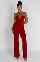 Jordi Jumpsuit - Red Jumpsuit XS Babyboo Fashion Premium Exclusive Design