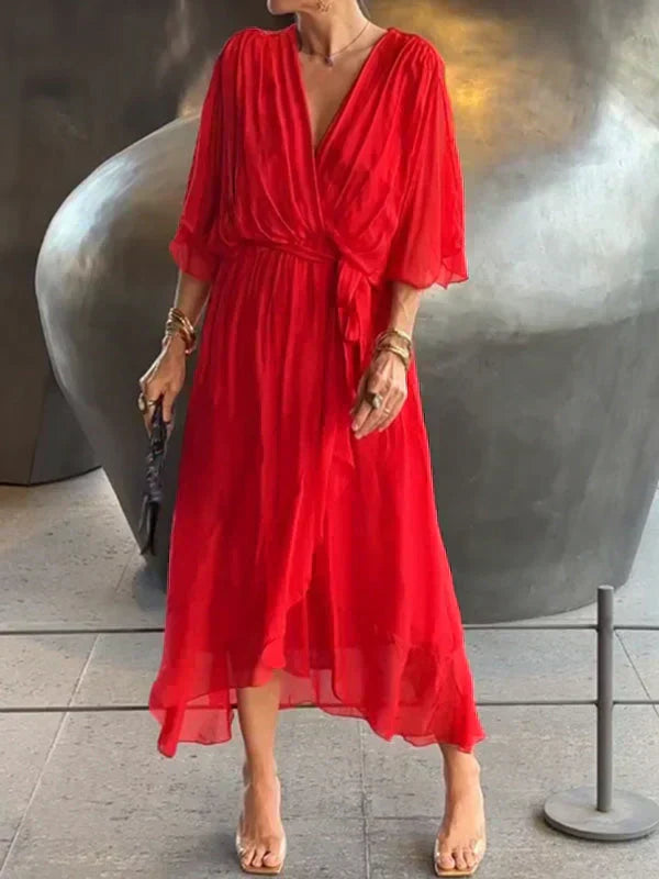 Fenella - Elegant Ruffled Irregular Long Party Dress