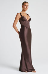 Shae Maxi Dress - Plum Brown