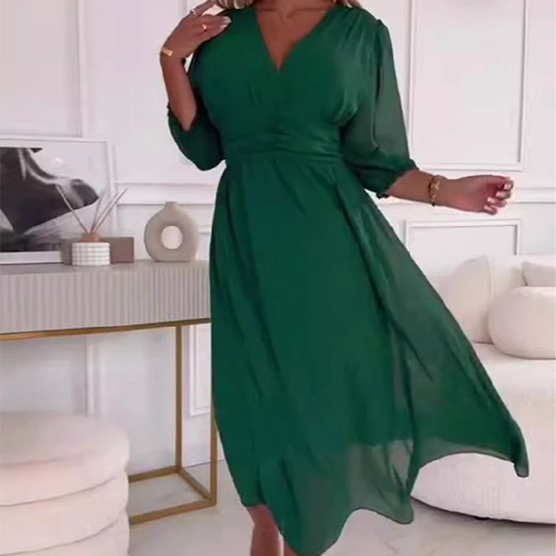 V-bety Chiffon Dress