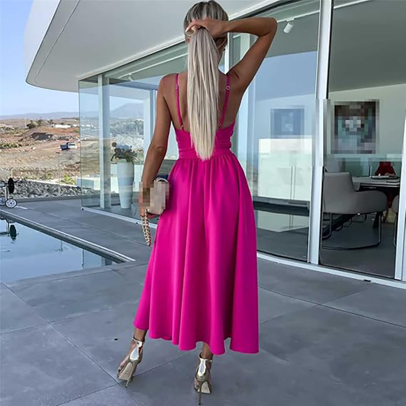 Straps Slit Dress